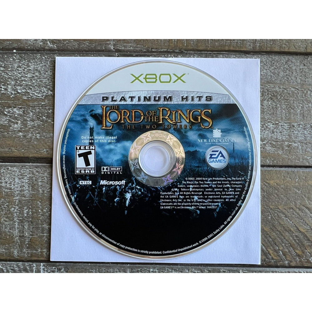 Lord of the Rings: The Two Towers Xbox 2002 - Platinum Hits Acceptable Condition